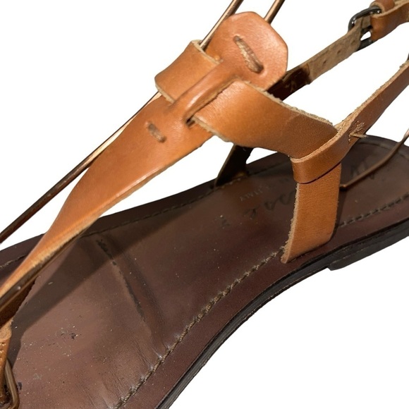 Matisse Women's Sandals Size 7M Brown Leather Thong Buckle Close Made in Italy - Picture 6 of 10